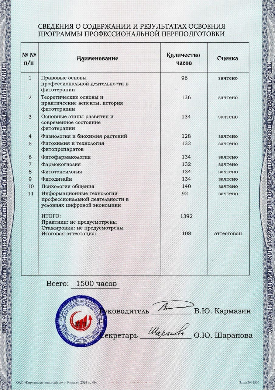 Podaci o programu profesionalne prekvalifikacije – 1500 časova